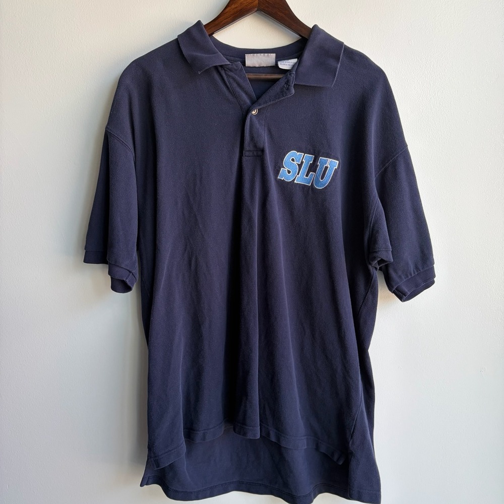 The Game SLU Saint Louis University Navy Blue Polo Shirt Mens Size XL